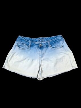 Maurices Light Blue to White Ombre Denim Shorts